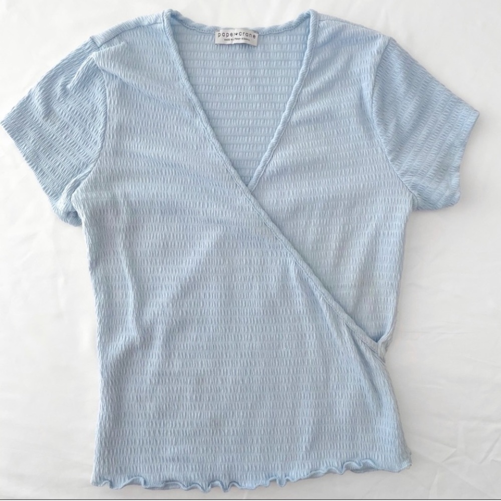 *SALE* Anthropologie Paper Crane Blue Cross Front Top - Picture 4 of 4